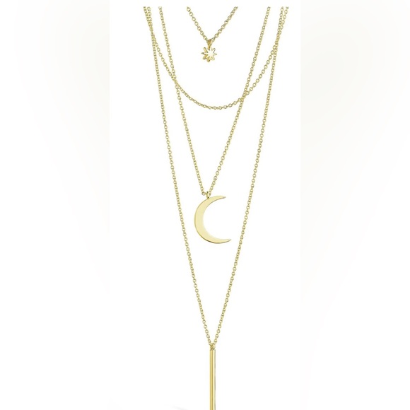 STERLING FOREVER Jewelry - STERLING FOREVER SHINE BRIGHT Star/Crescent/Bar Layering NECKLACE BRAND NEW /TAG